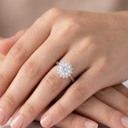 Classic 925 Silver Solitaire Floral Ring Timeless Minimalist Design